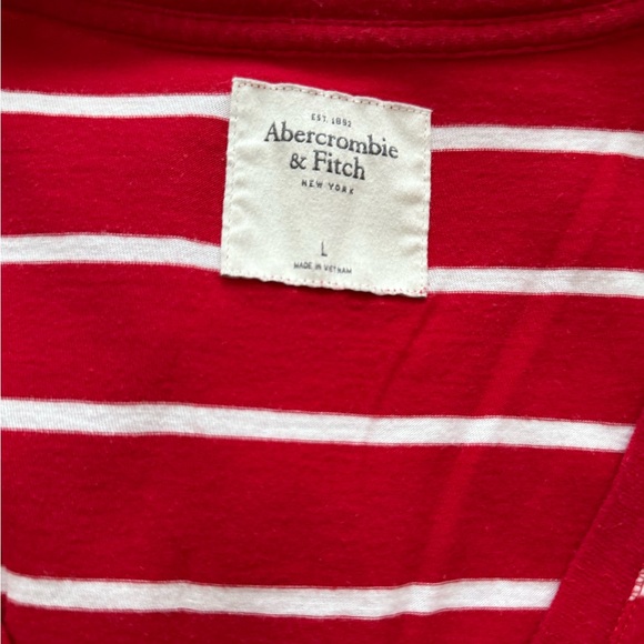 Vintage Abercrombie & Fitch Red and White Striped Long Sleeve Top - Picture 2 of 3